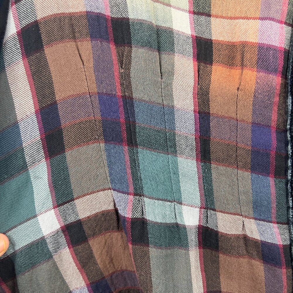 Soft Surroundings Plaid Button Front Flared Swing Tunic Top Size PL Western - Picture 3 of 9